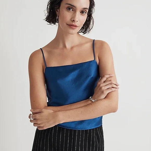 Madewell | Tops | Madewell Satin Squareneck Cami | Poshmark